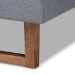 Baxton Studio Allegra Mid-Century Modern Dark Grey Fabric Upholstered and Ash Walnut Brown Finished Wood Queen Size Platform Bed - BSOAllegra-Dark Grey/Ash Walnut-Queen