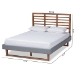 Baxton Studio Rina Modern and Contemporary Dark Grey Fabric Upholstered and Ash Walnut Brown Finished Wood Full Size Platform Bed - BSORina-Dark Grey/Ash Walnut-Full