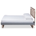 Baxton Studio Rina Modern and Contemporary Dark Grey Fabric Upholstered and Ash Walnut Brown Finished Wood Full Size Platform Bed - BSORina-Dark Grey/Ash Walnut-Full