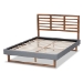 Baxton Studio Rina Modern and Contemporary Dark Grey Fabric Upholstered and Ash Walnut Brown Finished Wood Full Size Platform Bed - BSORina-Dark Grey/Ash Walnut-Full