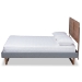 Baxton Studio Gabriela Rustic Modern Dark Grey Fabric Upholstered and Ash Walnut Brown Finished Wood Full Size Platform Bed - BSOGabriela-Dark Grey/Ash Walnut-Full