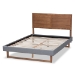 Baxton Studio Gabriela Rustic Modern Dark Grey Fabric Upholstered and Ash Walnut Brown Finished Wood Full Size Platform Bed - BSOGabriela-Dark Grey/Ash Walnut-Full