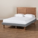 Baxton Studio Gabriela Rustic Modern Dark Grey Fabric Upholstered and Ash Walnut Brown Finished Wood Full Size Platform Bed - BSOGabriela-Dark Grey/Ash Walnut-Full