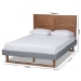 Baxton Studio Gabriela Rustic Modern Dark Grey Fabric Upholstered and Ash Walnut Brown Finished Wood Full Size Platform Bed - BSOGabriela-Dark Grey/Ash Walnut-Full