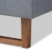 Baxton Studio Emele Modern Transitional Dark Grey Fabric Upholstered and Ash Walnut Brown Finished Wood Queen Size Platform Bed - BSOEmele-Dark Grey/Ash Walnut-Queen