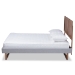 Baxton Studio Eloise Rustic Modern Light Grey Fabric Upholstered and Ash Walnut Brown Finished Wood Full Size Platform Bed - BSOEloise-Light Grey/Ash Walnut-Full