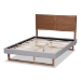 Baxton Studio Eloise Rustic Modern Light Grey Fabric Upholstered and Ash Walnut Brown Finished Wood Full Size Platform Bed - BSOEloise-Light Grey/Ash Walnut-Full