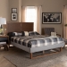 Baxton Studio Eloise Rustic Modern Light Grey Fabric Upholstered and Ash Walnut Brown Finished Wood Full Size Platform Bed - BSOEloise-Light Grey/Ash Walnut-Full
