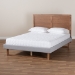 Baxton Studio Eloise Rustic Modern Light Grey Fabric Upholstered and Ash Walnut Brown Finished Wood Full Size Platform Bed - BSOEloise-Light Grey/Ash Walnut-Full