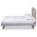 Baxton Studio Luciana Modern and Contemporary Light Grey Fabric Upholstered and Ash Walnut Brown Finished Wood Full Size Platform Bed - BSOLuciana-Light Grey/Ash Walnut-Full