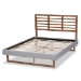 Baxton Studio Luciana Modern and Contemporary Light Grey Fabric Upholstered and Ash Walnut Brown Finished Wood Full Size Platform Bed - BSOLuciana-Light Grey/Ash Walnut-Full