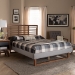 Baxton Studio Luciana Modern and Contemporary Light Grey Fabric Upholstered and Ash Walnut Brown Finished Wood Full Size Platform Bed - BSOLuciana-Light Grey/Ash Walnut-Full