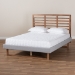 Baxton Studio Luciana Modern and Contemporary Light Grey Fabric Upholstered and Ash Walnut Brown Finished Wood Full Size Platform Bed - BSOLuciana-Light Grey/Ash Walnut-Full