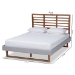 Baxton Studio Luciana Modern and Contemporary Light Grey Fabric Upholstered and Ash Walnut Brown Finished Wood Full Size Platform Bed - BSOLuciana-Light Grey/Ash Walnut-Full