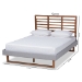Baxton Studio Luciana Modern and Contemporary Light Grey Fabric Upholstered and Ash Walnut Brown Finished Wood Full Size Platform Bed - BSOLuciana-Light Grey/Ash Walnut-Full