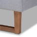 Baxton Studio Claudia Rustic Modern Light Grey Fabric Upholstered and Walnut Brown Finished Wood Full Size Platform Bed - BSOClaudia-Light Grey/Ash Walnut-Full
