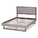 Baxton Studio Livinia Modern Transitional Light Grey Fabric Upholstered and Ash Walnut Brown Finished Wood Full Size Platform Bed - BSOLivinia-Light Grey/Ash Walnut-Full