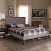 Baxton Studio Livinia Modern Transitional Light Grey Fabric Upholstered and Ash Walnut Brown Finished Wood Full Size Platform Bed - BSOLivinia-Light Grey/Ash Walnut-Full