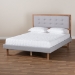 Baxton Studio Livinia Modern Transitional Light Grey Fabric Upholstered and Ash Walnut Brown Finished Wood Full Size Platform Bed - BSOLivinia-Light Grey/Ash Walnut-Full