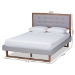 Baxton Studio Livinia Modern Transitional Light Grey Fabric Upholstered and Ash Walnut Brown Finished Wood Full Size Platform Bed - BSOLivinia-Light Grey/Ash Walnut-Full