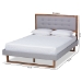 Baxton Studio Livinia Modern Transitional Light Grey Fabric Upholstered and Ash Walnut Brown Finished Wood Full Size Platform Bed - BSOLivinia-Light Grey/Ash Walnut-Full