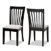 Baxton Studio Minette Modern and Contemporary Gray Fabric Upholstered and Espresso Brown Finished Wood 2-Piece Dining Chair Set