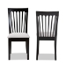 Baxton Studio Minette Modern and Contemporary Gray Fabric Upholstered and Espresso Brown Finished Wood 2-Piece Dining Chair Set - BSORH319C-Grey/Dark Brown-DC-2PK
