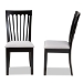 Baxton Studio Minette Modern and Contemporary Gray Fabric Upholstered and Espresso Brown Finished Wood 2-Piece Dining Chair Set - BSORH319C-Grey/Dark Brown-DC-2PK