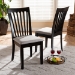 Baxton Studio Minette Modern and Contemporary Gray Fabric Upholstered and Espresso Brown Finished Wood 2-Piece Dining Chair Set - BSORH319C-Grey/Dark Brown-DC-2PK