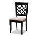 Baxton Studio Mael Modern and Contemporary Sand Fabric Upholstered and Espresso Brown Finished Wood 7-Piece Dining Set - BSORH331C-Sand/Dark Brown-7PC Dining Set