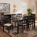 Baxton Studio Mael Modern and Contemporary Sand Fabric Upholstered and Espresso Brown Finished Wood 7-Piece Dining Set - BSORH331C-Sand/Dark Brown-7PC Dining Set