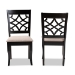 Baxton Studio Mael Modern and Contemporary Sand Fabric Upholstered and Espresso Brown Finished Wood 2-Piece Dining Chair Set - BSORH331C-Sand/Dark Brown-DC-2PK