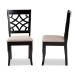 Baxton Studio Mael Modern and Contemporary Sand Fabric Upholstered and Espresso Brown Finished Wood 2-Piece Dining Chair Set - BSORH331C-Sand/Dark Brown-DC-2PK