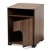 Baxton Studio Nova Modern and Contemporary Walnut Brown Finished 1-Door Cat Litter Box Cover House - BSOSECHC150100WI-Columbia-Cat House
