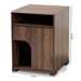 Baxton Studio Nova Modern and Contemporary Walnut Brown Finished 1-Door Cat Litter Box Cover House - BSOSECHC150100WI-Columbia-Cat House