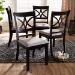 Baxton Studio Clarke Modern and Contemporary Grey Fabric Upholstered and Espresso Brown Finished Wood 4-Piece Dining Chair Set - BSORH329C-Grey/Dark Brown-DC-4PK