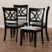 Baxton Studio Clarke Modern and Contemporary Grey Fabric Upholstered and Espresso Brown Finished Wood 4-Piece Dining Chair Set - BSORH329C-Grey/Dark Brown-DC-4PK