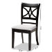 Baxton Studio Clarke Modern and Contemporary Grey Fabric Upholstered and Espresso Brown Finished Wood 4-Piece Dining Chair Set - BSORH329C-Grey/Dark Brown-DC-4PK