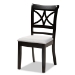 Baxton Studio Clarke Modern and Contemporary Grey Fabric Upholstered and Espresso Brown Finished Wood 5-Piece Dining Set - BSORH329C-Grey/Dark Brown-5PC Dining Set