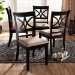 Baxton Studio Clarke Modern and Contemporary Sand Fabric Upholstered and Espresso Brown Finished Wood 4-Piece Dining Chair Set - BSORH329C-Sand/Dark Brown-DC-4PK