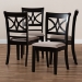 Baxton Studio Clarke Modern and Contemporary Sand Fabric Upholstered and Espresso Brown Finished Wood 4-Piece Dining Chair Set - BSORH329C-Sand/Dark Brown-DC-4PK
