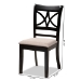 Baxton Studio Clarke Modern and Contemporary Sand Fabric Upholstered and Espresso Brown Finished Wood 4-Piece Dining Chair Set - BSORH329C-Sand/Dark Brown-DC-4PK