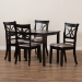 Baxton Studio Clarke Modern and Contemporary Sand Fabric Upholstered and Espresso Brown Finished Wood 5-Piece Dining Set - BSORH329C-Sand/Dark Brown-5PC Dining Set