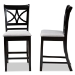 Baxton Studio Chandler Modern and Contemporary Grey Fabric Upholstered and Espresso Brown Finished Wood 2-Piece Counter Height Pub Chair Set - BSORH329P-Grey/Dark Brown-PC