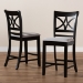 Baxton Studio Chandler Modern and Contemporary Grey Fabric Upholstered and Espresso Brown Finished Wood 2-Piece Counter Height Pub Chair Set - BSORH329P-Grey/Dark Brown-PC