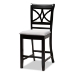 Baxton Studio Chandler Modern and Contemporary Grey Fabric Upholstered and Espresso Brown Finished Wood 5-Piece Counter Height Pub Dining Set - BSORH329P-Grey/Dark Brown-5PC Pub Set