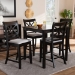 Baxton Studio Chandler Modern and Contemporary Grey Fabric Upholstered and Espresso Brown Finished Wood 5-Piece Counter Height Pub Dining Set - BSORH329P-Grey/Dark Brown-5PC Pub Set