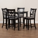Baxton Studio Chandler Modern and Contemporary Grey Fabric Upholstered and Espresso Brown Finished Wood 5-Piece Counter Height Pub Dining Set - BSORH329P-Grey/Dark Brown-5PC Pub Set
