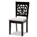 Baxton Studio Jackson Modern and Contemporary Grey Fabric Upholstered and Espresso Brown Finished Wood 4-Piece Dining Chair Set - BSORH310C-Grey/Dark Brown-DC-4PK
