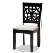 Baxton Studio Jackson Modern and Contemporary Grey Fabric Upholstered and Espresso Brown Finished Wood 4-Piece Dining Chair Set - BSORH310C-Grey/Dark Brown-DC-4PK